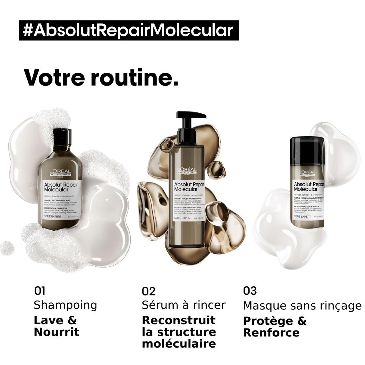 Pré-Traitement Concenté Absolut Repair Molecular L'Oréal Professionnel 190 Ml 5 Pré-Traitement Concenté Absolut Repair Molecular L'Oréal Professionnel 190 Ml – Image 5