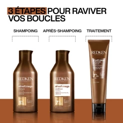 Shampooing All Soft Mega Curls Redken 300ml -Magasin de cheveux rdk7 routine 26053.1694677874